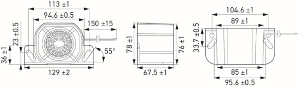 HELLA Rückfahrwarner, 12/48V, 112dB(A), Kabel: 150mm, 3SL 996 139-301