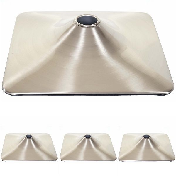 Mendler 4er-Set Fußteller Fußplatte Fuß für Barhocker Barstuhl Drehstuhl Esszimmerstuhl, rechteckig Metall gebürstet Ø 37,5cm, 4x64058