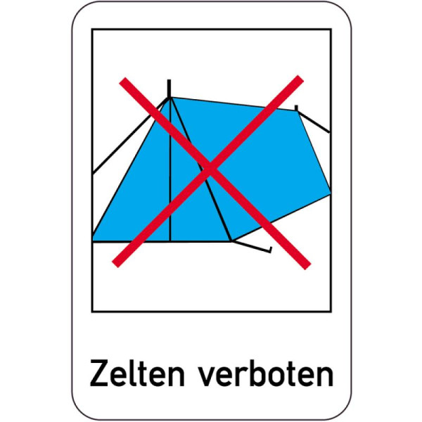 Stein HGS Sonderschild, Zelten verboten, 400 x 600 mm, 14923