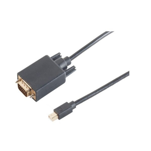 S-Conn Mini Displayport Stecker 1.2 auf VGA Stecker, schwarz, 3m, 10-54045