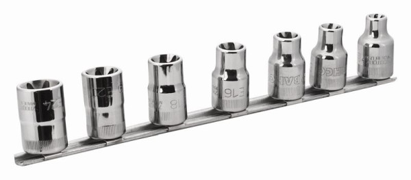Bahco 1/2" Steckschlüssel-Satz für TORX®-Schrauben mit Außenprofil, 6-teilig, 7807TE