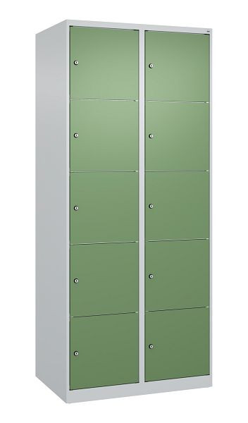 C+P Schließfachschrank Classic PLUS, 2 Abteile, 1850x800x500mm, 7035/6011, 080000-225 S10006