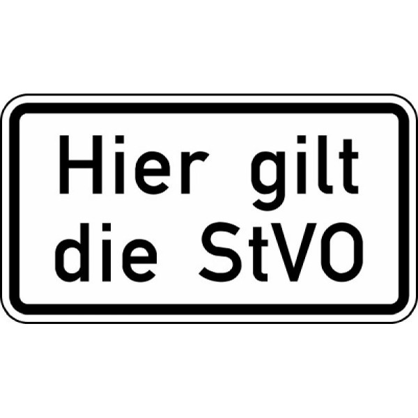 Stein HGS Hier gilt die StVO Nr. 2803, 600 x 330 mm, Flachform 3 mm, RA2, 2803-223