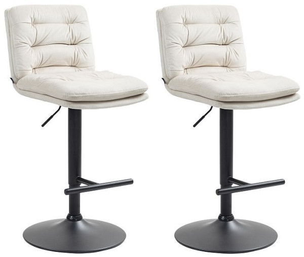 CLP Barhocker Damar Samt schwarz, creme, VE: 2 Stück, 325661