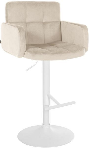 CLP Barhocker Los Angeles Samt weiß, creme, 323098