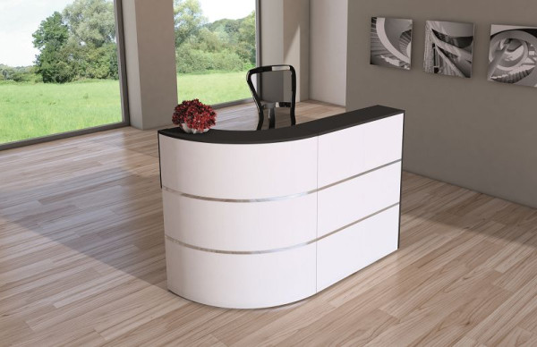 Kerkmann Theke Cento 1, B 1800 x T 800 x H 1100 mm, weiß/anthrazit, 21385010