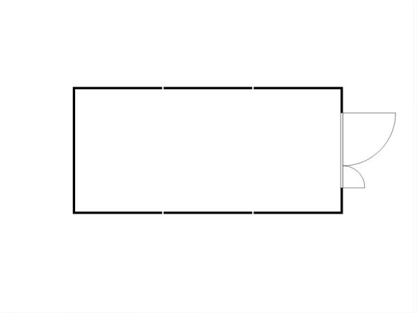 FLADAFI Materialcontainer-Kombination MC 1360, verzinkt, zerlegt, Holzfußboden, Doppelflügeltür (asymmetrisch) auf der 3 m Seite, F13600201-F911