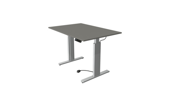 Kerkmann Sitz-/Stehtisch Move 3 silber, B 1200 x T 800 mm, elektrisch höhenverstellbar von 720-1200 mm, grafit, 10231812