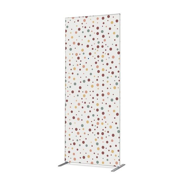 Showdown Displays Textil Raumteiler Deko 85-200 Doppel Punkte Farbe Erde ECO, ZBSLIM085-200-DSI2ECO