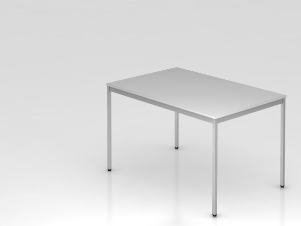 Hammerbacher Besprechungstisch Fuß Vierkant 120x80cm Grau, Rechteckform, VVS12/5/5