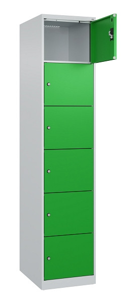 C+P Schließfachschrank Evolo PLUS, 6 Fächer, 1850x400x500mm, 7035/6037, 049000-126 S10011