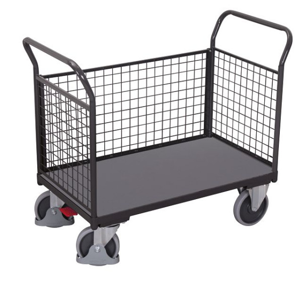 VARIOfit Dreiwandwagen mit Draht, Ladefläche: 1.000 x 675 mm, RAL 7016 anthrazitgrau, sw-700.301/AG