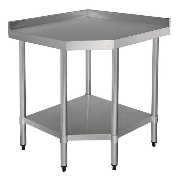 Vogue Arbeitsecktisch mit Aufkantung und Regalboden 90 x 70cm, GL278