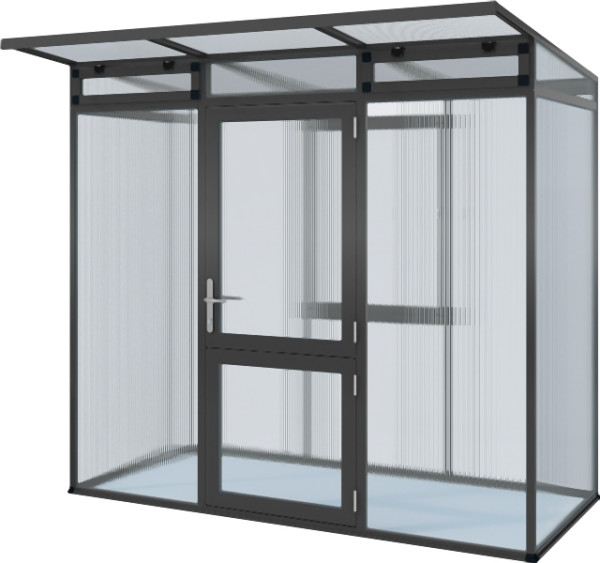 KGT Gewächshaus Linea I, anthrazit-grau, 1.1 x 2.33 x 2.2 m, 16100003