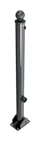 Schake Absperr-Stilpfosten Serie 465B Ø 60 mm, umlegbar, selbsteinrastende Verriegelung, für Dübel Befestigung, Dreikantverschluss, 465FUB