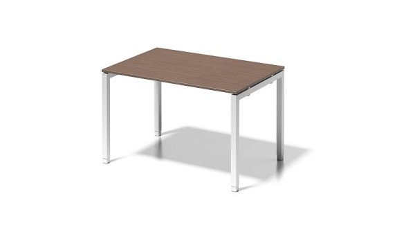 Bisley Cito Schreibtisch, 650-850 mm höheneinstellbares U-Gestell, H 19 x B 1200 x T 800 mm, nußbaum/verkehrsweiß, DUH1208WN396