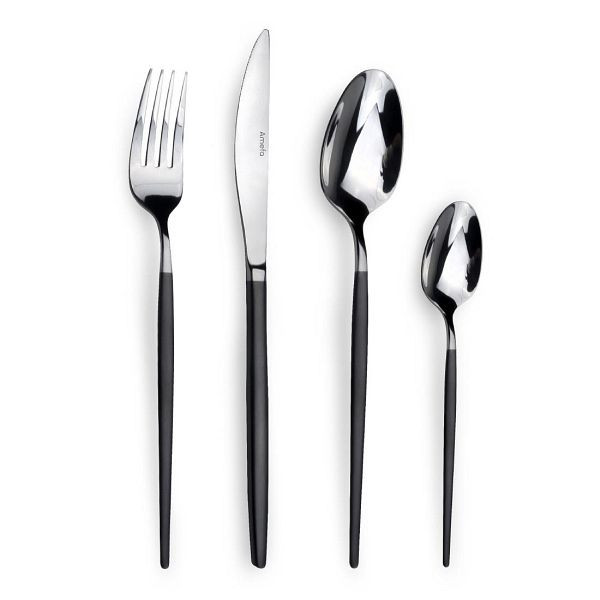 Amefa Teelöffel Schwarz (12 Stück), 18/0 Edelstahl sorgt für hervorragende Haltbarkeit, DX684