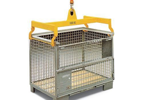 DENIOS Gitterboxtraverse aus Stahl, 1000 kg Tragkraft, gelb, 129-204