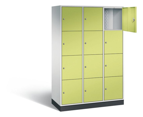 C+P XL-Schließfachschrank Intro, H1950xB1220xT490mm, Farbe: Lichtgrau / Viridingrün, 8470-302 S10233
