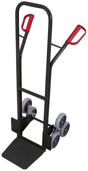 VARIOfit Treppenkarre mit 2 dreiarmigen Radsternen, Außenmaß: 620 x 625 x 1.310 mm, RAL 7016 anthrazitgrau, sk-710.212/AG