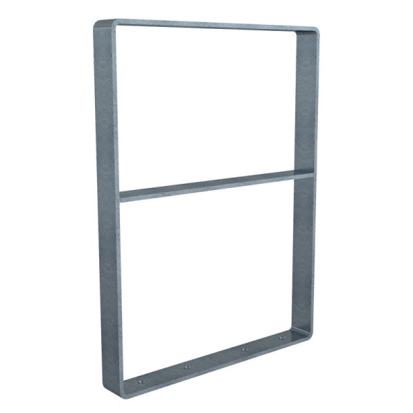 STEIN HGS Flachstahlbügel 70x10mm, zum Aufdübeln, Breite 600 mm, silber, mit Querholm, 80511.0003