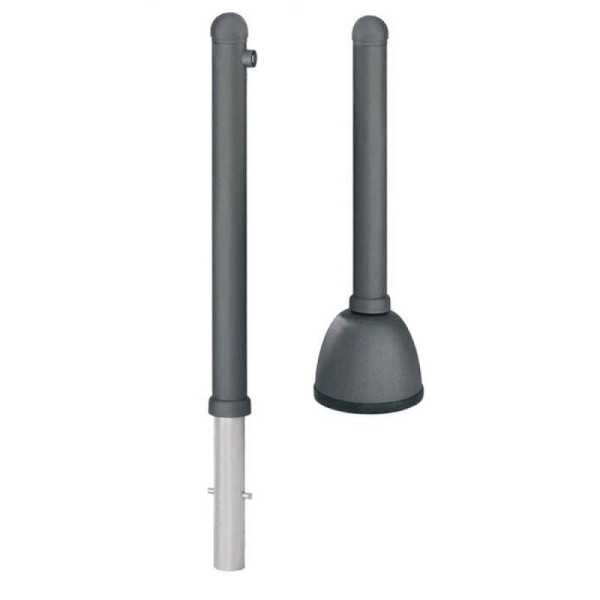 Stein HGS Pfosten -Harmonie- Ø 80 mm, Mobil, inkl. Betonpilz und Schraube, mit 3 Ösen (90°), 14339-03