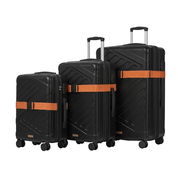 SONGMICS Koffer Set, Schwarz, 50x30x75 cm, RLP004B101
