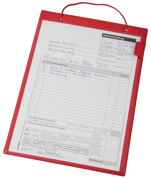 Eichner Auftragstasche "Basic" ohne Schlüsselfach, Rot, Größe: DIN A4, VE: 10 Stück, 9015-00313