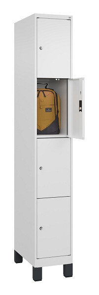 C+P Schließfachschrank Evolo PLUS, mit Füßen, 4 Fächer, 1950x300x500mm, 9016/90, 049010-104 S10020