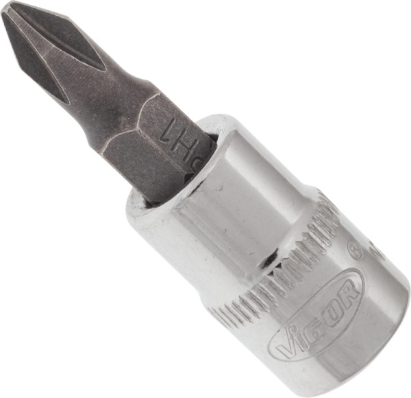 VIGOR Schraubendreher-Einsatz, Vierkant hohl 6,3 mm (1/4 Zoll), Kreuzschlitz Profil PH, PH1, V2436N