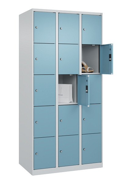 C+P Schließfachschrank Evolo PLUS, 15 Fächer, 1850x900x500mm, 7035/0010, 049000-305 S10009