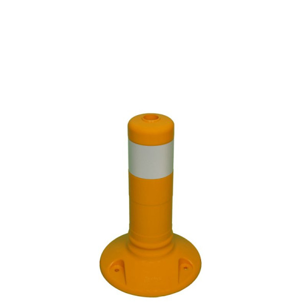 Stein HGS Absperrpfosten -Elasto Gelb-, überfahrbar, 300 mm, reflektierend, silber, 19152-1