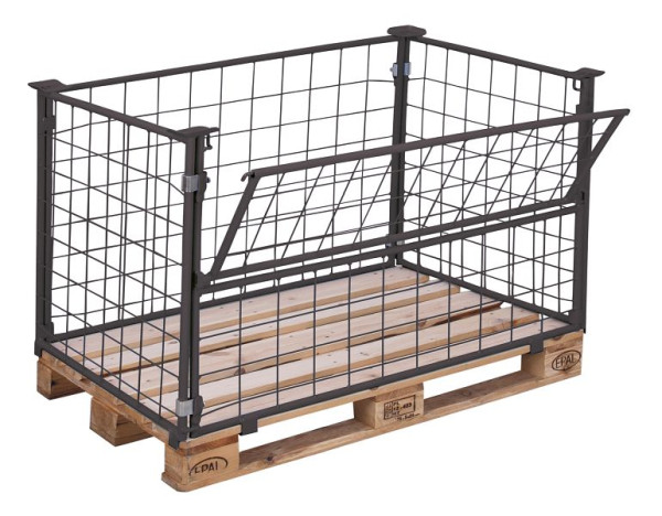VARIOfit Palettenaufsatz Typ 64, Innenmaße: 1.160 x 960 mm, RAL 7016 anthrazitgrau, Nutzhöhe: 1.000 mm, pa-100.023/AG