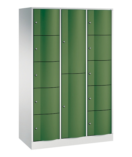 C+P Kombi-Schließfachschrank Resisto, H1950xB1148xT540mm, 7035/6011, 8070-3721 S10010
