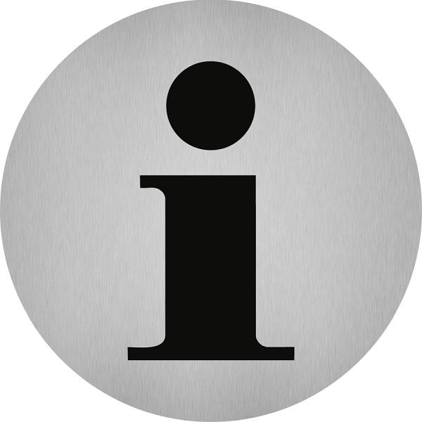 Moedel Piktogramm Information, Edelstahl, selbstklebend, Ø 50 mm, 52509