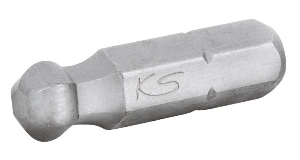 KS Tools 1/4" Bit Innensechskant, 25mm, Kugelkopf, 1/8", VE: 5 Stück, 911.3715