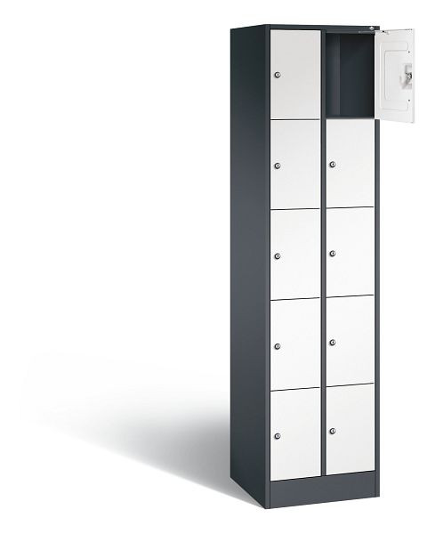 C+P Schließfachschrank Serie 8070, H1950xB460xT480mm, Farbe: Schwarzgrau / Verkehrsweiß, 80700-20 S10409