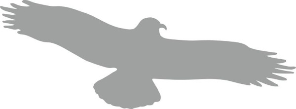 Moedel Piktogramm Vogel einzeln grau, Folie, 475x175 mm, 52397