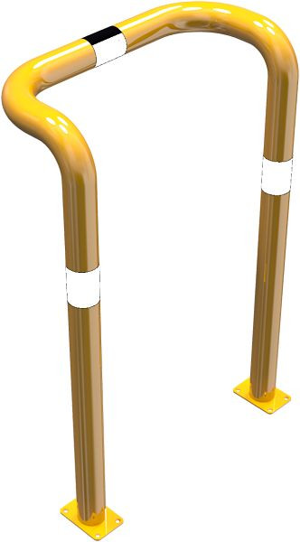 Schake Rammschutzbügel Doppelbügel, vertiefte Ausführung, mit 2 Standpfosten, Breite: 750 mm, Höhe Überflur: 1150 mm, zum Aufdübeln, 477_74PBG