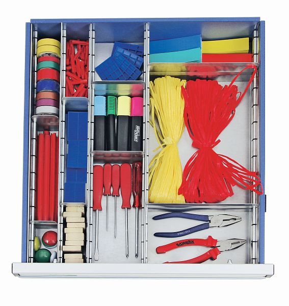 stumpf Einteilungs-Set universal, verzinkt, 12-teilig, 100 mm hoch, für 100 mm hohe Schubladen der Serien T100/35, STS, ESTA und MovaFlex, 7001112