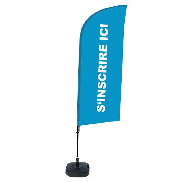 Showdown Displays Beachflag Alu Wind Komplett-Set Hier Anmelden Blau Französisch ECO, BFAW310-WT21-I597