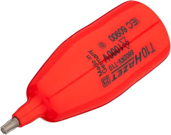 Hazet Schraubendreher-Steckschlüsseleinsatz, Vierkant hohl 10 mm, Innen TORX® Profil, T10, Kurze Ausführung, 8802KV-T10