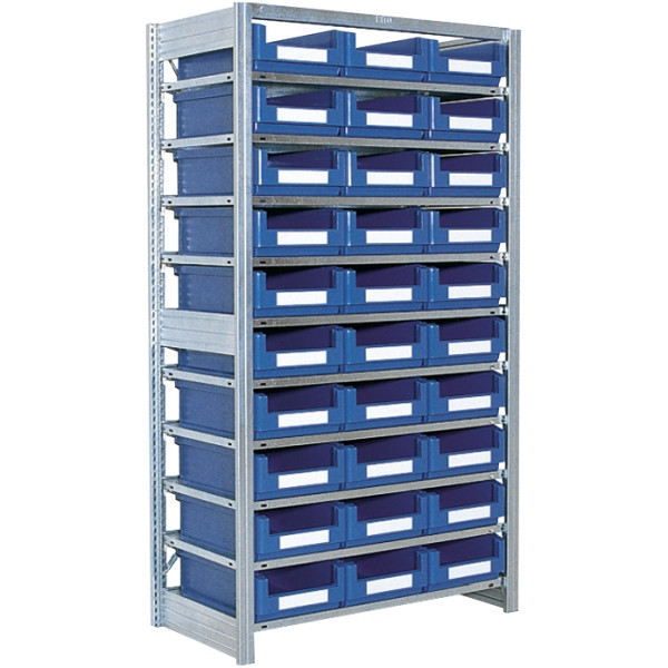 BITO Behälterregal mit 30SK 1849x1058x524 Grundfeld verzinkt lose FP, 53045