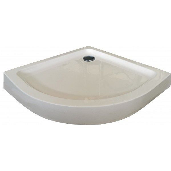 Sanotechnik Acryl Rund-Brausetasse mit fixer Schürze 90x90x12cm weiß, BR90