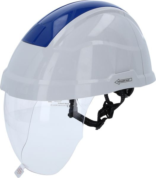 KS Tools Arbeits-Schutzhelm mit Gesichtsschutz, blau, 117.0135