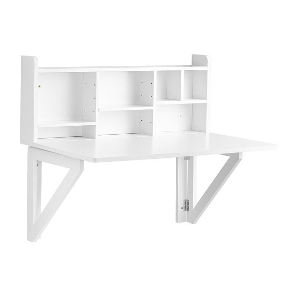 SoBuy Klappbarer Schreibtisch Weiß 90x60x78 cm, Funktional, FWT07-II-W