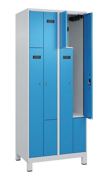 C+P Z-Spind Evolo PLUS, Füße, 4 Fächer, 1950x800x500mm, 7035/5012, Zylinderschloss, 049013-224 S10035