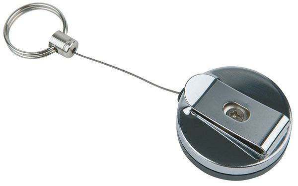 APS Schlüsselschnur, Ø 4 cm, Höhe: 2 cm, ABS, Metall, Edelstahl, Edelstahlschnur: 65 cm lang, VE: 2 Stück, 93170