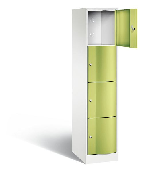 C+P Schließfachschrank Resisto, H1950xB396xT540mm, Farbe: Verkehrsweiß / Viridingrün, 8470-172 S10053