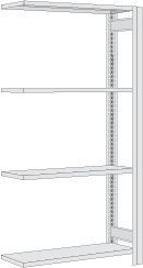 Regalwerk BERT-Standard-Lagerregal - Anbaufeld HxBxT 2000x1005x600mm mit 4 Stahl-Fachböden, B3-53111-60